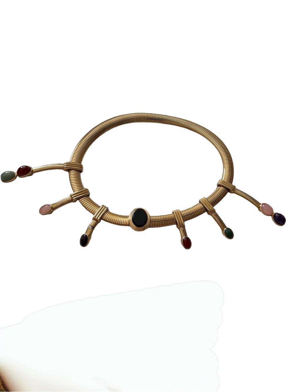 Judith Leiber Gold-Tone Belt with Multicolored Cabochons